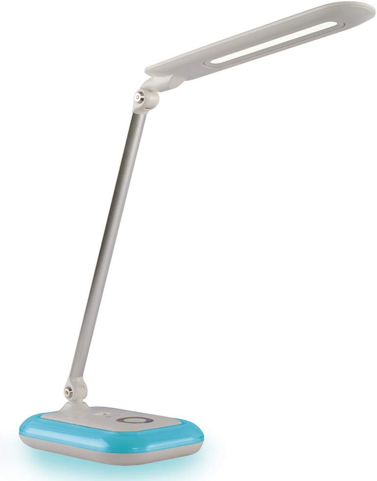 OttLiteWellness Series® Glow LED Desk Lamp with Color Changing Base, Adjustable Height, 17" H, White Shade/White Base