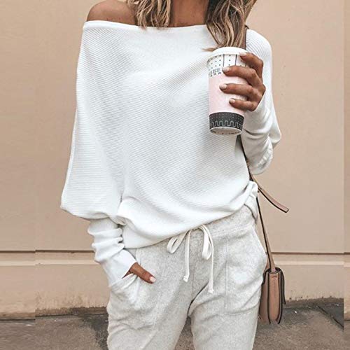 Camiseta feminina vxiong, ombros de fora, confortável, gola redonda, manga comprida, casual, caiment