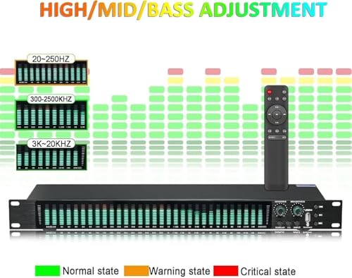 Ecualizador Digital de 31 Bandas, Procesador de Audio Profesional, Ecualizador Gráfico Estéreo con Pantalla de Espectro Luminosa, Ajuste de Graves/Medios/Agudos, para Estudio de Grabación miniatura 6