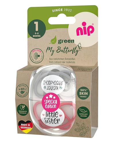 Nip - Butterfly | 0 – 6 Mesi | Confezione Da 2 Pezzi | Ciuccio Adatto All'allattamento E Adatto Ai Denti Con Scatola Ciuccio. Ciuccio Sostenibile Con Tettarella In Silicone Morbido - 2