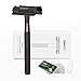 Produktbild Schmetterling offener Rasierhobel Damen und Herren, Safety Razor mit 5 Rasierklingen, Rasierer mit sch_ne Box, passend zum alle doppelseitigere Rasierklingen, plastikfrei (Schwarz)