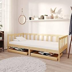 CIADAZ Sofá Cama con cajones, Sillon Cama, Sofa Chaise Longue, Sofas De Salon, Sofacama, Chaiselongue, Muebles Salon, Madera Maciza de Pino 90x200 cm