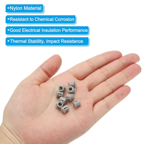 Image of PATIKIL Hole Plugs Plastic, 50 Pcs 8mm(5 /16 inch) Screw Bumper Hole Plug Flush Snap Type Round Hole Cover Caps for Round Holes Cabinet Furniture Kitchen, Grey