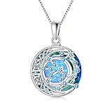 TOUPOP Zodiac Necklace for Women Sagittarius Zodiac Necklace Blue Topaz Crystal Constellation Pendan