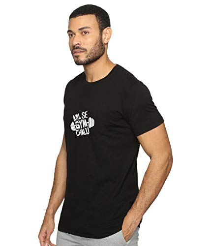 Image of T-Shirt for Men KAL SE Gym CHALU Funny Hindi Quotation, Graphic and Typography t-Shirt