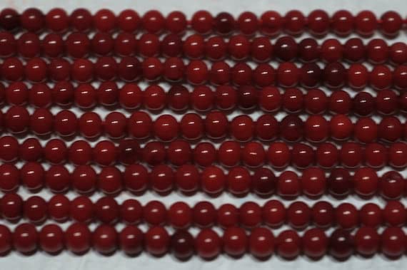Perles de corail rouge 5.7mm fil gemmes naturelles matériel apprêts création bijoux