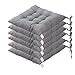 AGDLLYD 6 Coussins de Chaises Carrés 40x40 Coussins de Siège Décoration Maison Coussin Mat Matelassée,Confortable et coloré - Idéal pour intérieur et extérieur (Gris008)