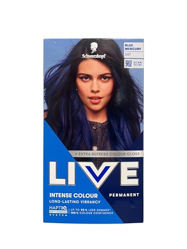 Schwarzkopf LIVE Urban Metallics, Blue Mercury U67 Permanent Hair Dye Pack of 2