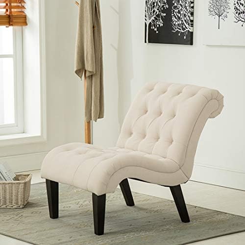 Haobo Home Modern Accent Lounge Chair with Linen upholstered Armless Tufted Button Casual Chair for Living Room (Dark Grey2)
