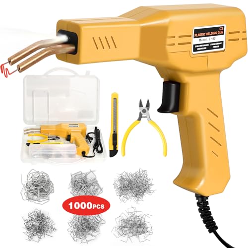 Image of ATOLS Upgraded Plastic Welder, 1000PCS Staples, Pure Copper Transformer, Rapid Heating, Plastic Welding Kit, Hot Stapler Kit, Plastic Welder Gun Kit, Car Bumper Repair Kit, Plastic Repair Kit(Yellow)