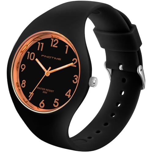 Ladies Watches Waterproof Watches for Women Sports Watches Womens Watch with Big Face and Soft Silicone Strap Girls Watches Simple Watch for Teenager Nurse Watch with Secondhand White Black Pink