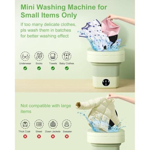 Image of Portable Washing Machine, 16L Mini Washing Machine With Spin Basket, Small Portable Washer Machine Suitable for Underwear Small Clothes Dryer Deep Cleaning A1