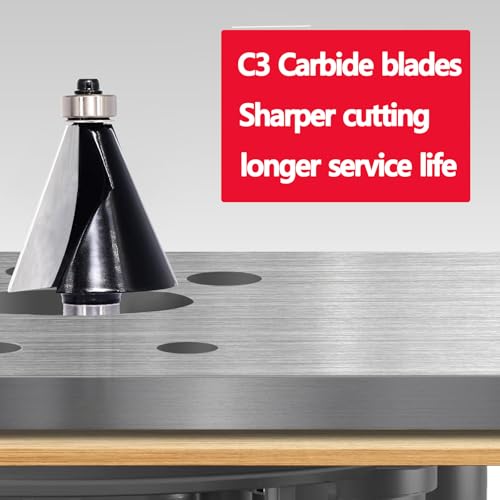 Image of Chamfer Router Bit 1 /2 Shank, 20 Degree Carbide 2-Flute Chamfer Cut, Edge Forming Bevel Router Bit, Chamfer Bit Miter Angle Router Cutters, for Miter Joints