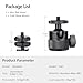 Mini Ball Head, CNC All Metal Aluminum Universal Panoramic Tripod Head Mount for Compact DSLR Action Cam Phone LED Ring Light Monopod Slider, 4.4lb Max Load