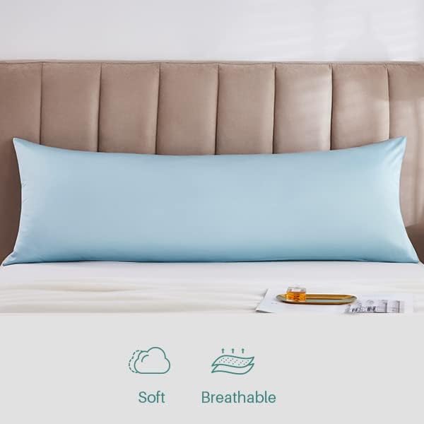 Miniatura 2 de Oubonun Funda de almohada corporal 100% algodón, 800 hilos, 21 x 54 pulgadas, absorbente de humedad y transpirable, funda de almohada corporal de