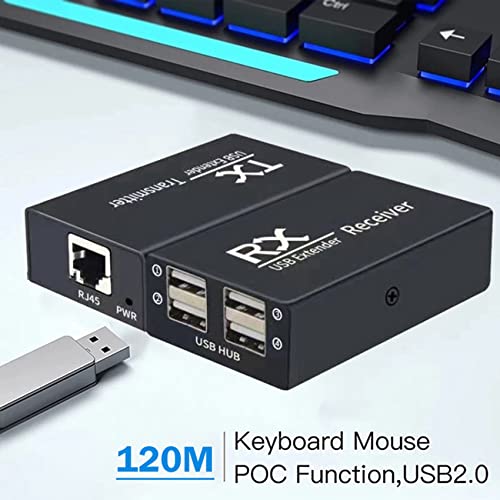 Extensor USB para oficinas con concentrador de 4 puertos sobre RJ45 5
