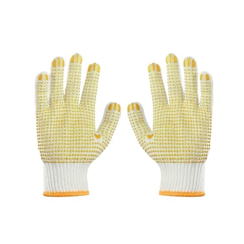 Generisch 15/30 Paar Arbeitshandschuhe mit Anti-Rutsch-Griff, PVC-Punkten, Baumwollschutz, for Maler, Mechaniker, Industriebau(1Pair)