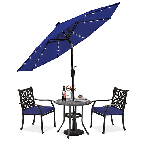 Image of ABCCANOPY Durable Solar Led Patio Umbrellas with 32LED Lights 9FT (Royal Blue)