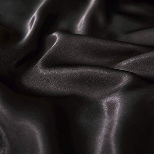P Pothuiny 5 Pieces Satin Duvet Cover King Size Set, Luxury Silky Like Black Duvet Cover Bedding Set With Zipper Closure, 1 Duvet Cover + 4 Pillow Cases (No Comforter) #TOP7