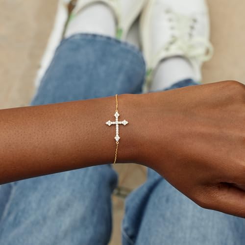 Image of STORYJEWELLERY Christian Gifts for Women, Cross Bracelet, Encouragement Religious Gifts for Women, Inspirational Faith Gift, Confirmation and Baptism Gift