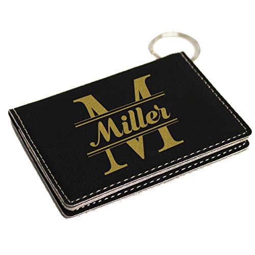 Custom Personalized ID Card Holder Key Chain - Engraved Wallet Keychain