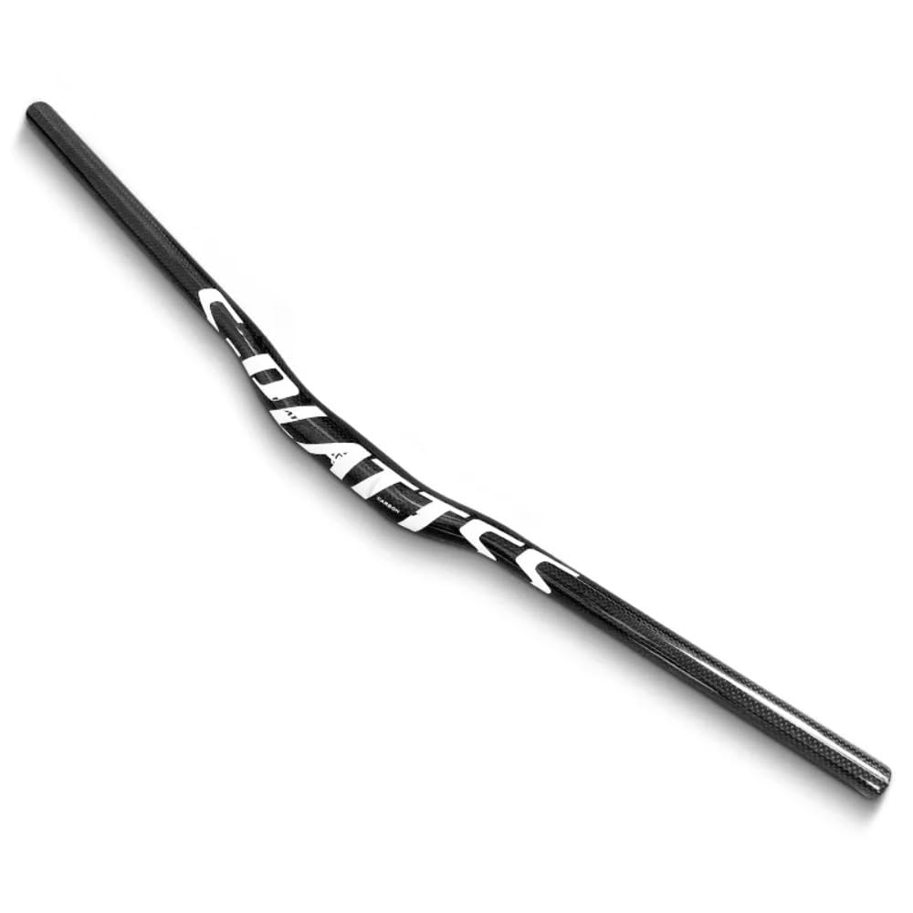 Guidon de vélo de montagne en fibre de carbone brillante 3K - Barre élévatrice d'hirondelle de 31,8 mm et barre droite plate - Guidon de vélo ultraléger 680/720/760 mm (blanc, 680 mm)