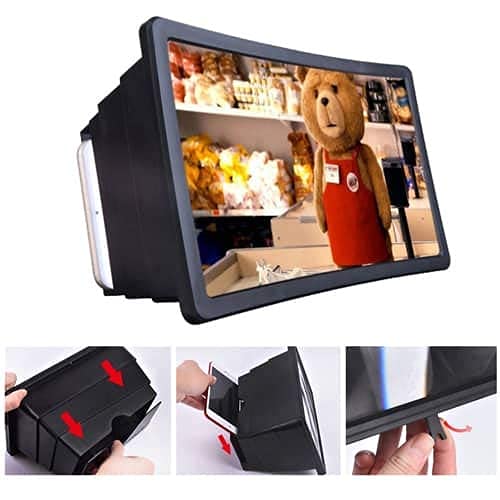 Image of Mavo Enterprise Mobile Phone Screen Magnifier 3D HD | Foldable Smartphone Screen Enlarger with Stand | Anti-Glare Magnifying Glass | Universal for Android & iPhone | Video, Movie & Gaming Viewer