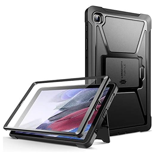 ZtotopCases Samsung Galaxy Tab A7 Lite Case 8.7" with Built-in Screen Protector & Kickstand, Dual-Layer Shockproof Full-Body Protective Cover for 2021 Galaxy Tab A7 Lite (SM-T220/T225/T227), Black