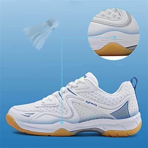 Veacam Tennis Shoes For Men Pickleball Badminton Trainers Breathable Indoor Court Training Shoe Outdoor Racketball Squash Volleyball Sneaker,White,10.5 #TOP2