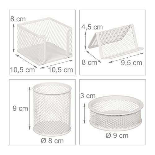 Organizador escritorio Relaxdays rejilla metal soporte cartas y clips 6