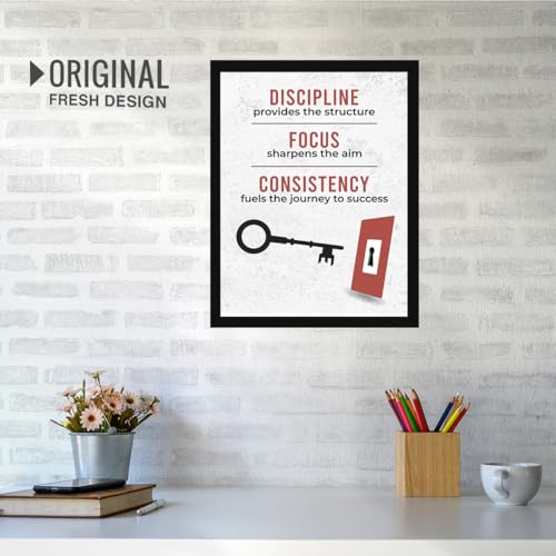 Image of Chaka Chaundh - Discipline Quote - DISCIPLINE provides the structure FOCUS sharpens the aim CONSISTENCY fuels the journey to success - Motivational Quotes frames for Office, Student - (11 X 14 Inches)