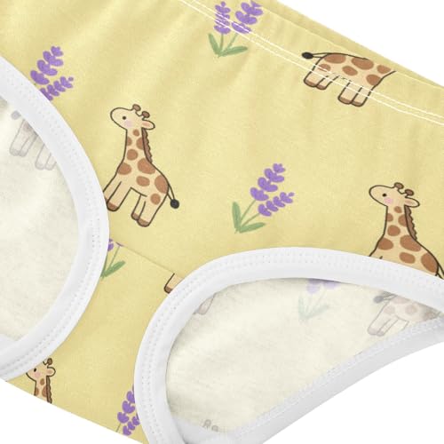 Girls' Underwear Cute Giraffe Flowers Floral Yellow Toddle Brief Panties 23019954