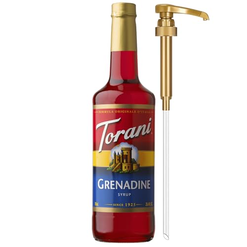 Torani Grenadine Syrup for Drinks, Flavoring for Sodas, Cocktails, and Mocktails, Pump Included,...