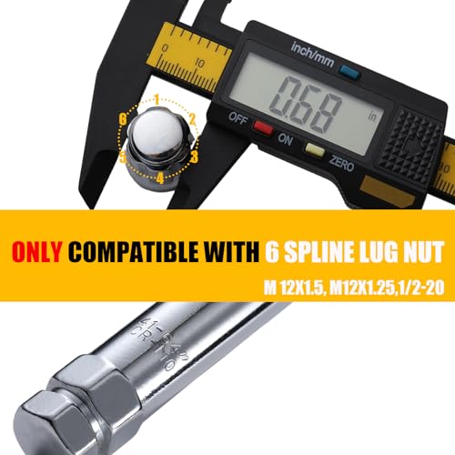 Image of VEXPLO Fuel Wheel Lug Nut Key Small 6 Spline & 7 Spline Sockets Replacement, Fuel Rim Lug Nut Wrench for Easy Installation and Removal of Aftermarket Lug Nuts