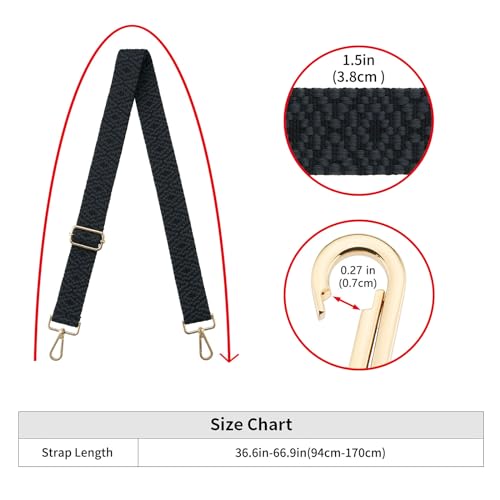 Image of ZOOEASS Wide Shoulder Strap Adjustable Replacement Belt Guitar Style Crossbody Bag Handbag Strap Multicolor Canvas Straps(Wide:1.5in)(Color28)