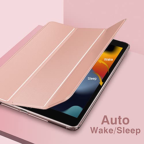 Moko Ipad 10.2 Case For Ipad 9Th Generation 2021/ Ipad 8Th Generation 2020/ Ipad 7Th Generation 2019, Soft Frosted Back Cover Slim Shell Case With Stand For Ipad 10.2 Inch,Auto Wake/Sleep,Rose Gold #TOP6