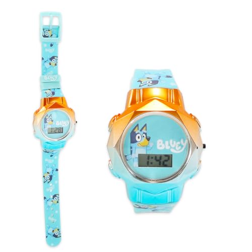 Bluey Watch for Girls - Digital LCD Watch with Bluey Straps, Stickers & Easy-to-Read Display - Ages 3+2