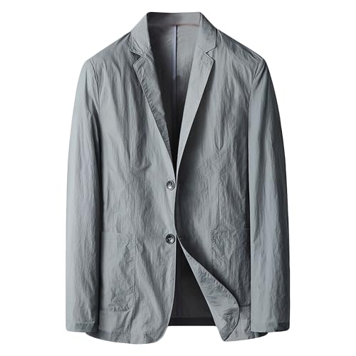 Mens Solid Color Lightweight Blazers Casual Single Breasted Suit Jacket Breathable Daily Stylish Sport Coat