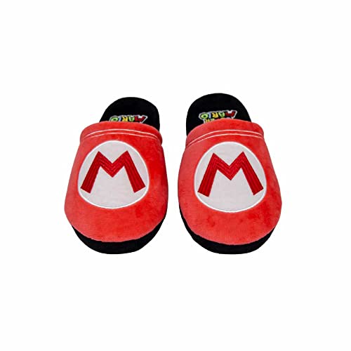 Chinelo de Quarto Pantufa Mario Bross Logo Oficial Moda Geek tamanho chinelo pantufa:M - 36/37/38