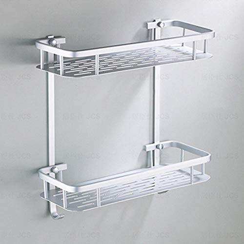 Accessoires salle de bain étagère angle double pont aluminium - 2
