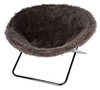 Kerbl Pet Liegemulde Sharon, Katzenbett, Katzenliege, braun, 40cm, Ø50cm, Polyester, stabiles Metallgestell, Katzen, klappbar