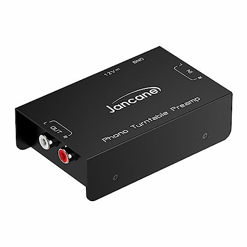 Phono Turntable Preamp, Phonograph Preamplifier with RCA Input, RCA/TRS Output, Phono Preamp for Turntable Record Play with 12 Volt DC Adapter by Jancane - Used condition - CA$22.90
