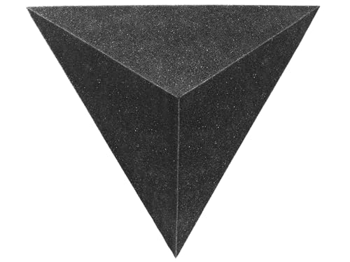2 Pack — Acoustic Foam Corner Bass Traps | Acoustical Foam Panels | Audio Soundproofing Record Studio Treatment | Sound Insulated Angled Block | (2x TRIANGLE, 42cm (16.5 inches))