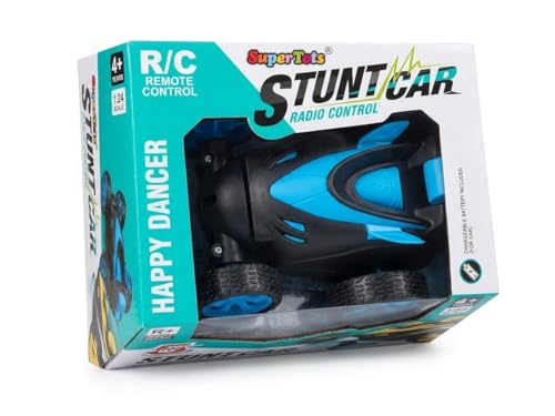 Image of 360 Rotating Stunt RC Car - High-Speed Remote Control Car with LED Lights, Flip Action, and Rechargeable Batteries - All-Terrain Toy Racing Car for Kids (Multicolor)