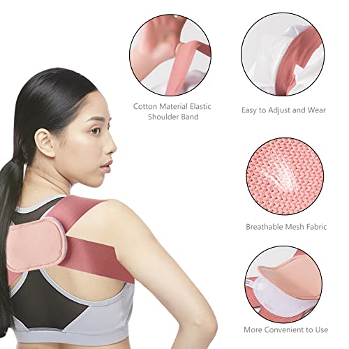 Posture Corrector For Teens And Women,Adjustable Breathable Upper Back Brace Support Straightener For 88~132 Lb Teenagers And Women Corset Spine Support Belt Pain Relief For Neck Shoulder Back(Pink) #TOP3