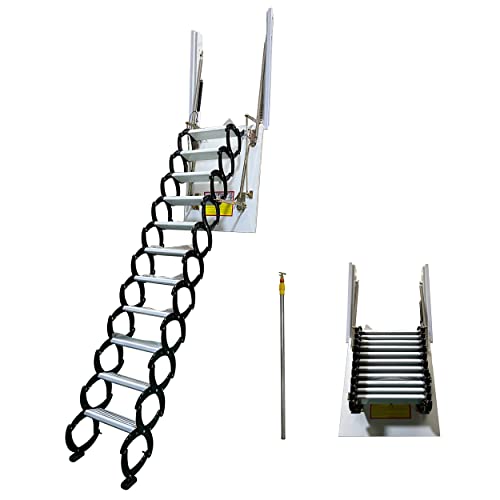 TECHTONGDA Attic Ladder Pull Down 11 Steps Attic Extension Loft Stairs