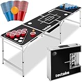 tectake Table de Beer Pong Beer Ball Blitz Pliable et Transportable en Aluminium...