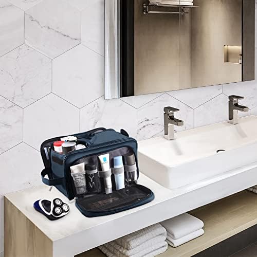 Extra Large Toiletry Bag for Men and Women, Buruis PU Leather Travel Toiletry Organizer, Dopp Kit Water-resistant Shaving Bag for Toiletries Accessories Toiletries Organizer Cosmetic Bags (Blue, XL) 7 Extra Large Toiletry Bag for Men and Women, Buruis PU Leather Travel Toiletry Organizer, Dopp Kit Water-resistant Shaving Bag for Toiletries Accessories Toiletries Organizer Cosmetic Bags (Blue, XL)