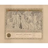 ArtDirect Brussels World's Fair 1910 Under the high patronage of HM the King of the Belgians Grand Prix Diploma Dec Art Print Giclee Poster by Constant Montald - Customization Sizes 10x8, 14x11, 20x16, 30x24, 45x36 and 60x48 inches
