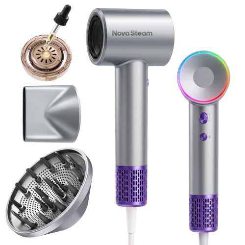 NovaSteam Hair Dryer, High-Speed Ionic Blow Dryer with Essential Oil & Diffuser